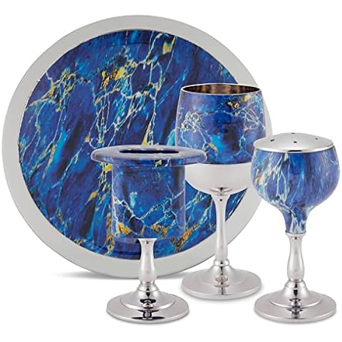 Elegant Havdalah Set with Kiddush Cup and Tray Cover