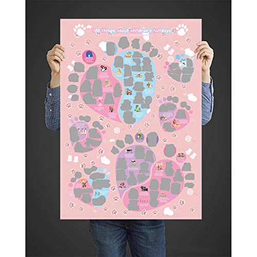Image of NTZS Top 100 Things to Do Scratch Off Poster Kids Activities Bucket List (16.5 inch x 23.4 inch) Christmas Festival Gift