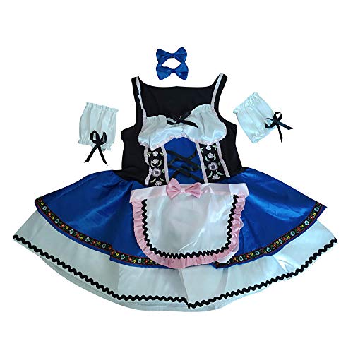 Dames lingerie érotique chic et costume de soubrette bleu aux finitions soignées