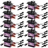 10 Pack Mg90s Servo Motor 9g Micro Servos Kits Metal Gear for DIY Smart Robot Toys RC Toy Car Model Helicopter RC Boat