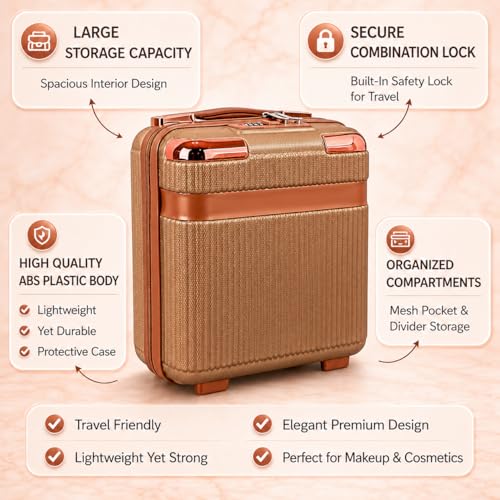 Image of YAGZON Vanity Box Makeup Organiser Case (Waterproof) ABS Stylish Cosmetic Storage Jewellery, Skincare & Beauty Storage Jewellery Box Cosmetic Artist (Multi 1)