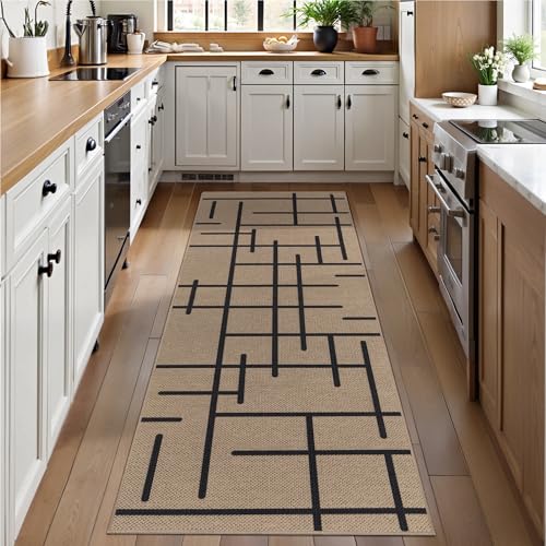 Tangsoo Easy Jute 2x6 Washable Non-Slip Runner Rug for Hallways,Kitchen Rug