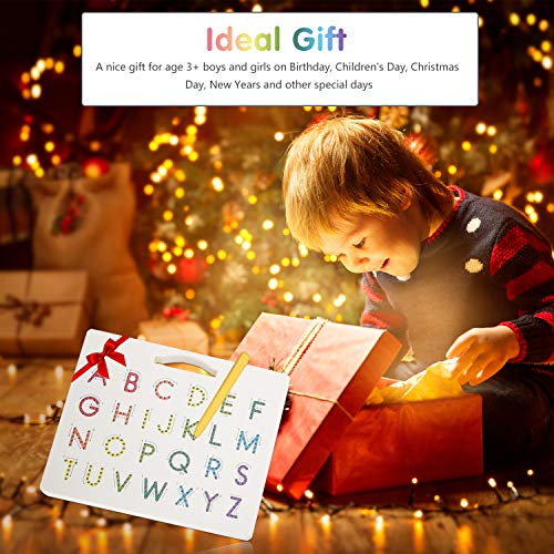 Hautton Magnetic Letters Board, 2 in 1 Alphabet Letter Tracing Board Educational Toy A to Z and a to z Read Learn Writing Drawing Tablet with Stylus Pen for Toddlers, Kids, Preschool - Thumbnail 7