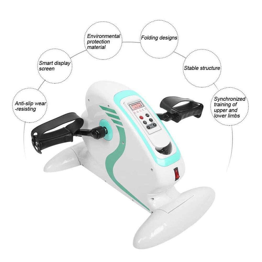 Rower treningowy pod biurkiem, przenośny mini rower treningowy do ćwiczeń nóg i ramion, z wyświetlaczem LCD
