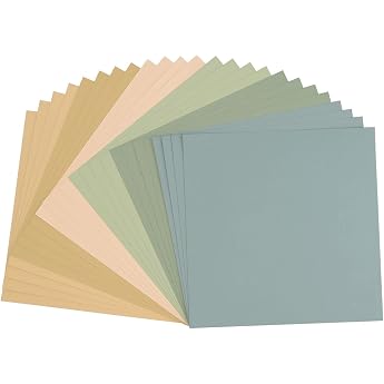 Vaessen Creative Florence Cardstock Paper Mix Beach Shades 216gsm Square 12 x 12 24 Pack Texture for Scrapbooking Card Making Die Cutting and Other Paper Crafts