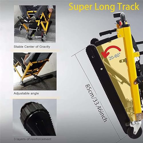 Carrello elettrico per salire le scale, design pieghevole portatile per carichi pesanti fino a 172,4 kg, ideale per attrezzature mediche e assistenza alla mobilità