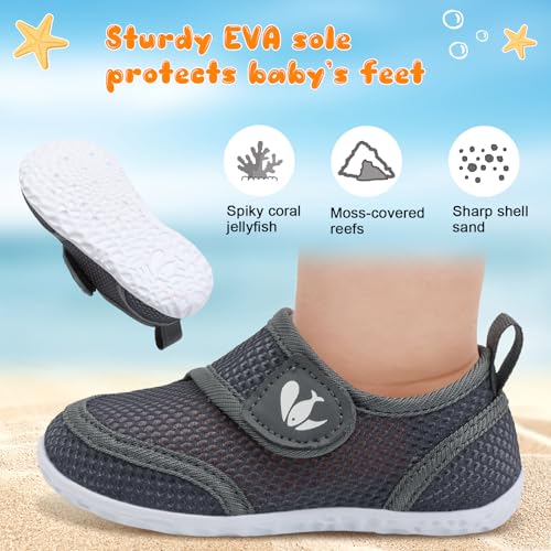 Image of FEETCITY Toddler Water Shoes Boys Girls Swim Shoes Quick Dry Kids Aqua Socks Barefoot for Beach Swimming Pool