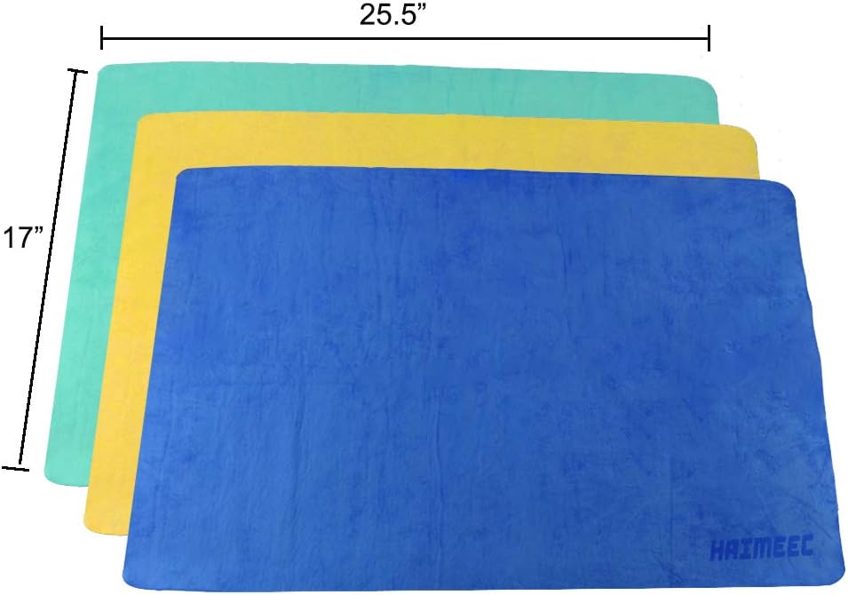 Cleaning Chamois，HAIMEEC Synthetic Drying Premium Chamois Cloth for Car Super Absorber Cloth for Car- Blue Yellow Green Tube 6 Pack (25.5 x 17 inches) : Automotive