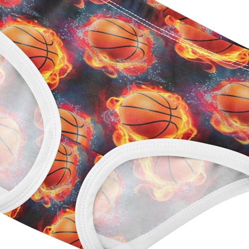 Joisal Toddler Girls Underwear 2t Cotton Cute Panties Girl Colorful Briefs Kids Undies Basketballs Fire Black4
