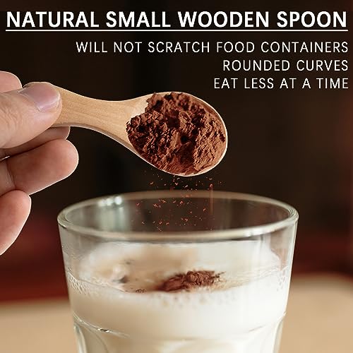 Image of 6pcs Small Wooden Spoons, 3.2inch Small Wooden Spoons for Honey, Yellowish Mini Wood Teaspoons for Tiny Eating Ice Cream Jars Spice Condiments Tea Bath Salt Coffee Sugar Jam Mustard Seasoning