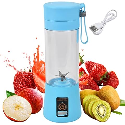 Portable Blender Personal Mini Blender, Shakes Smoothies Ice Jucier Cup Strong Power Rechargeable Blender Handheld Electric Fruit Six Bladesfor Home Office Sports Travel Outdoors Cover