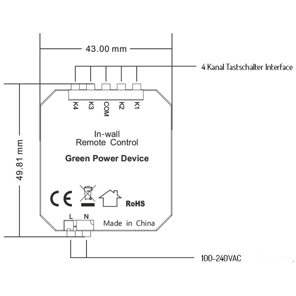 LED TRADING Schalter Dimmer mit Green Power ZigBee Modul getestet mit Philips Hue und Friends of Hue(FoH) Unterputz