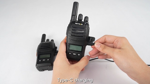 Kit 10 Ricetrasmettitori Retevis H777D Con Display LCD, Batteria 1200mAh, Ricarica USB-C E Caricabatterie Multiplo - 4