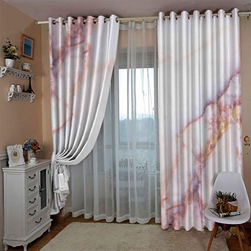Draperies occultantes à oeillets marbre blanc pour le bien-être du salon