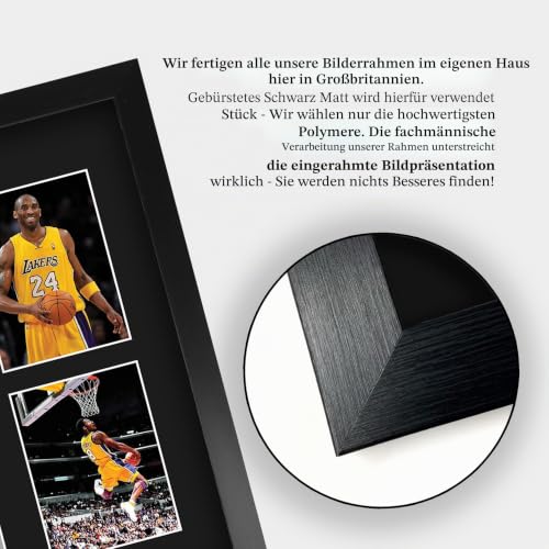 HWC Trading A3 FR Kobe Bryant Geschenk Großer gerahmter A3 gedruckt Autogramm Los Angeles Lakers Geschenke Photo Display Signed