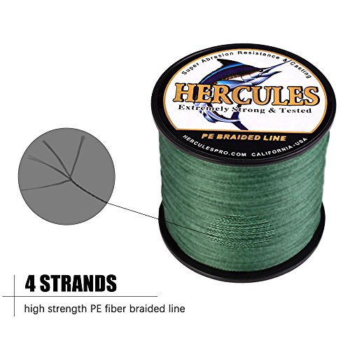 HERCULES Super Strong 1000M 1094 Yards Braided Fishing Line 30 LB Test