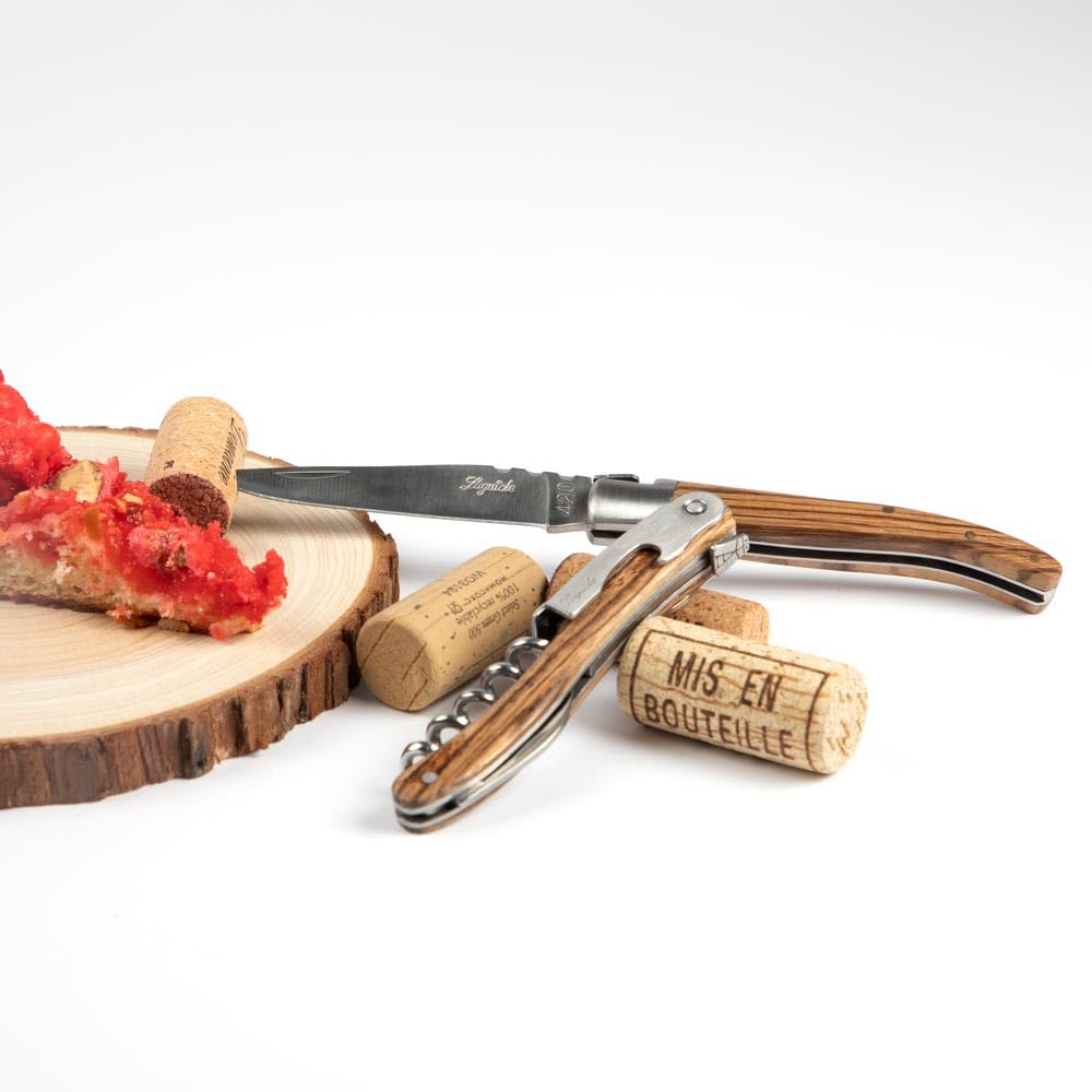 Coffret couteaux personnalisés gravés – Couteau de poche et sommelier en bois et métal – Coffret cadeau 2 pièces personnalisables