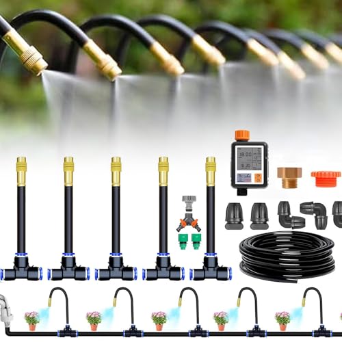 Automatic Drip Irrigation System Kit with Timer - 164ft Garden Watering Solution for Lawn, Flower Beds & Patio - Quick Connector 3/4" & 1/2" Tubing for Outdoor Plants