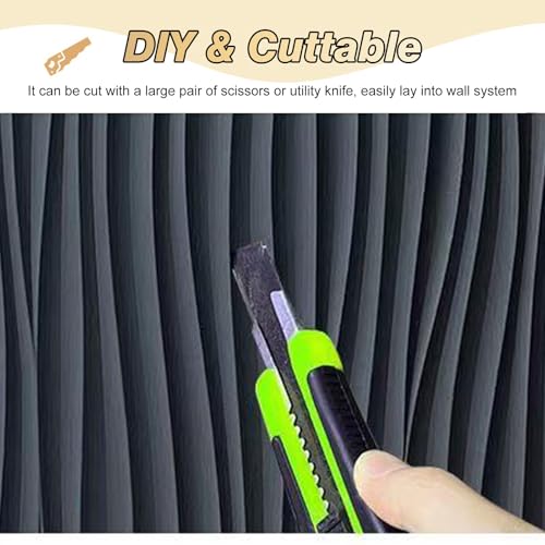 Paneles de pared ondulados para disimular imperfecciones con diseño 3D 4