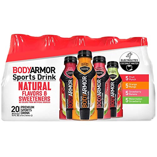 BODYARMOR Sports Drink,Variety Pack, Strawberry Banana,Orange Mango,Fruit Punch, Watermelon Strawberry (.Variety Pack, 20 Count)