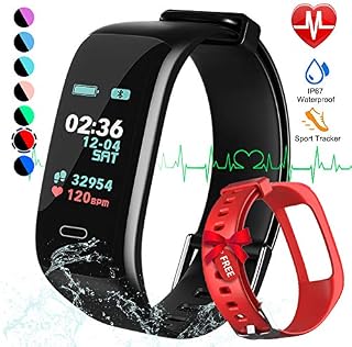 Fitness Tracker, Color Screen Activity Tracker Watch with Blood Pressure Blood Oxygen, IP67