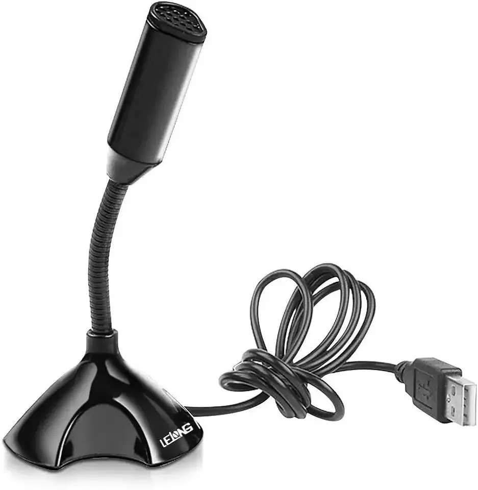 Microfone USB Omnidirecional Mesa PC Notebook Cor Preto