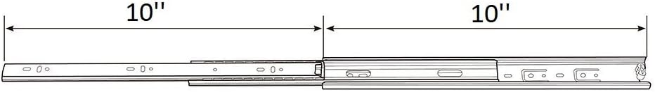 Full Extension Less Noise Ball Bearing Drawer Slides, 10 Inches, 4-Pair