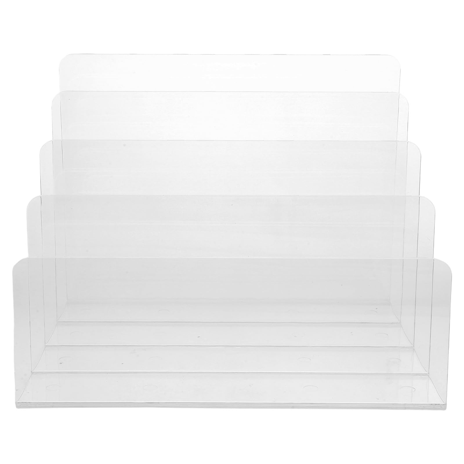 Zerodeko Organizador de Archivos Acrílico para Escritorio 4 Compartimientos Verticales, Diseño Moderno y Capacidad Espaciosa para Cartas y Carpetas en Oficina