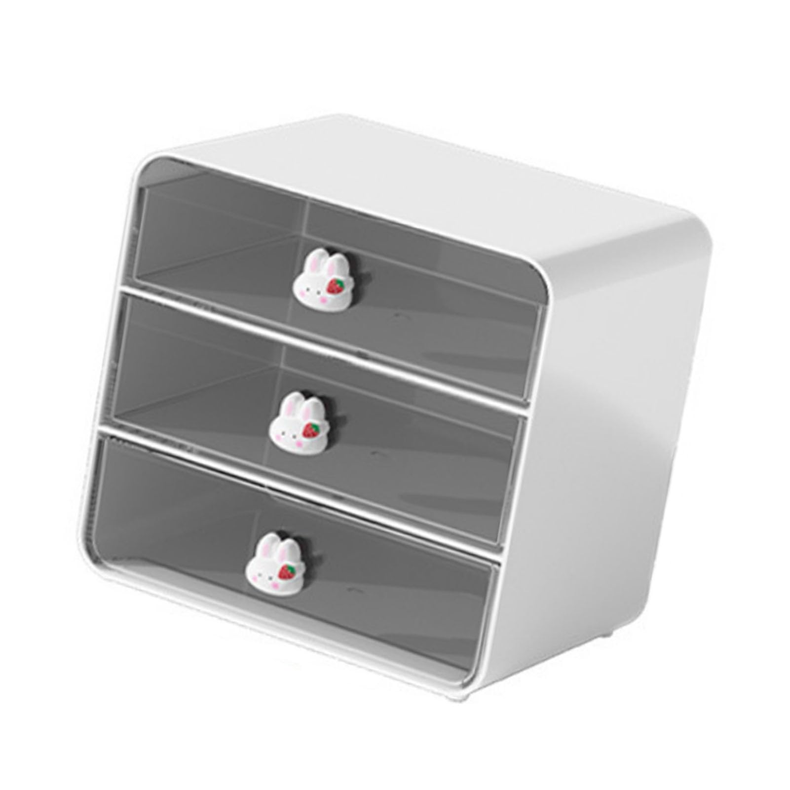 Jelquix 3-Layer Desktop Drawer Organizers, Plastic Storage Box, Desktop Organizer with 3 Drawers, Ideal for Makeup Brushes, Stationery, Cosmetics, Home Office & Dormitory