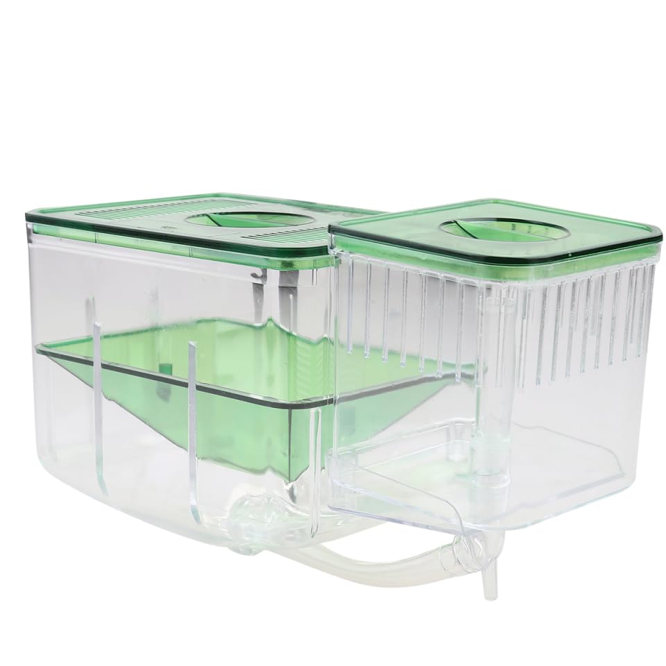 DOITOOL Fish Breeding Box Aquarium Isolation Tank for Baby Fish Pregnant and Shrimp Transparent Hatching Box with Self-Guided Circulation for Aquarium Nursery 5.11 X 4.33 X 3.74 in