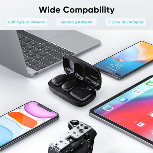 Image of ULANZI A30 Tiny Mic Magnetic, Wireless Lavalier Microphone Mini Size, Noise Cancellation, 164 ft Range, 20H Battery Life, Lapel Microphone for Video Recording, DSLR, iPhones, Android, PC