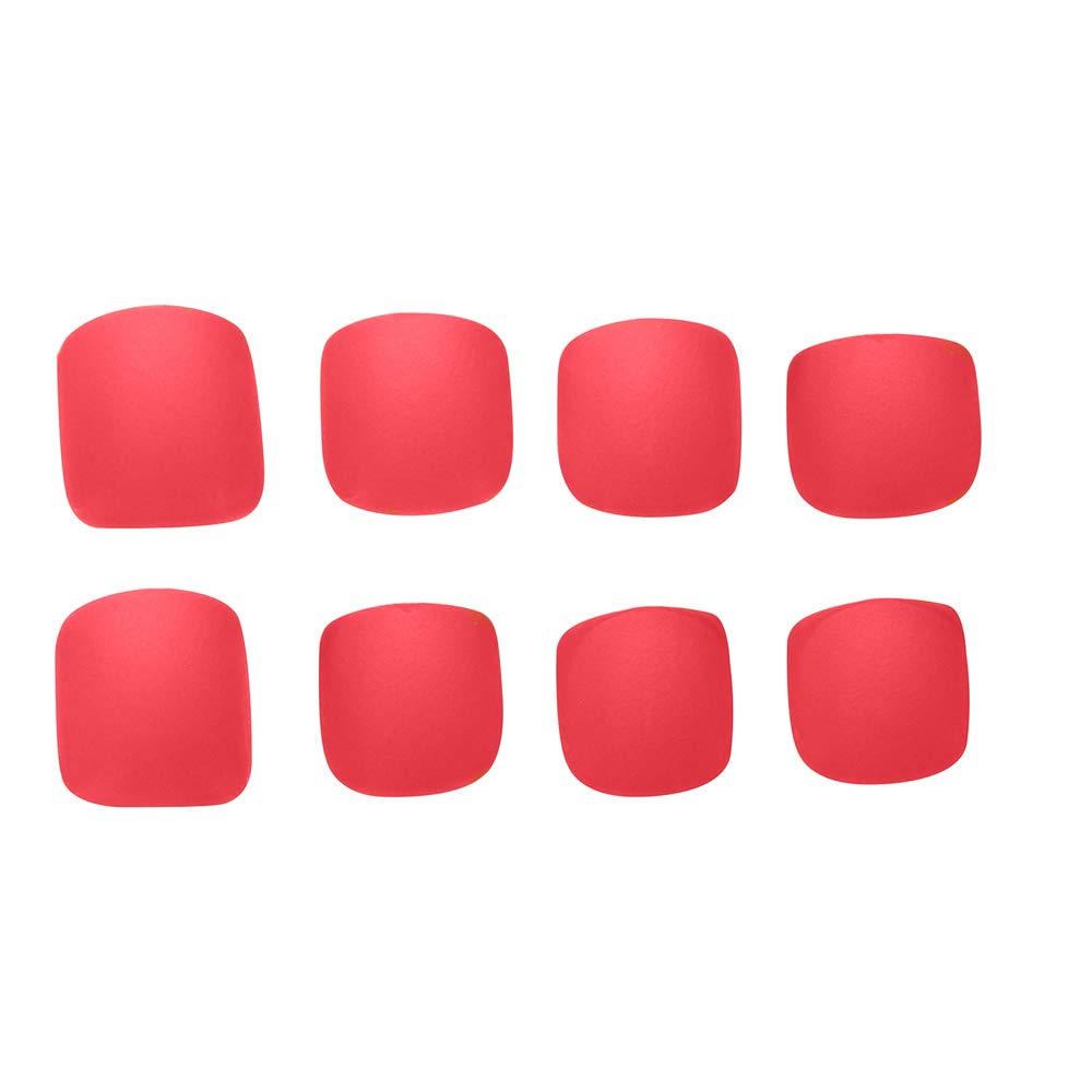 Wangmeili Deep Red: 24Pcs Short Matte False Toenails For Women Girls Acrylic French Fake Toenails Art With Glue On Toe Nails Full Cover Decoration Deep Red