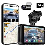 HUPEJOS 4K Dashcam Auto Vorne Hinten, Touchscreen 4 Zoll, STARVIS 2 Dual HDR Dash Cam Auto Kamera, Sprachsteuerung, 5GHz WiFi,GPS, Kostenlose 64GB Karte, IMX 307 HDR Nachtsicht, Parkmonitor, V100