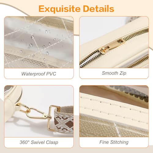 MoKo Clear Bag for Stadium Events - Multi Pockets Clear Sling Purse Crossbody Bag with Adjustable Shoulder Strap3