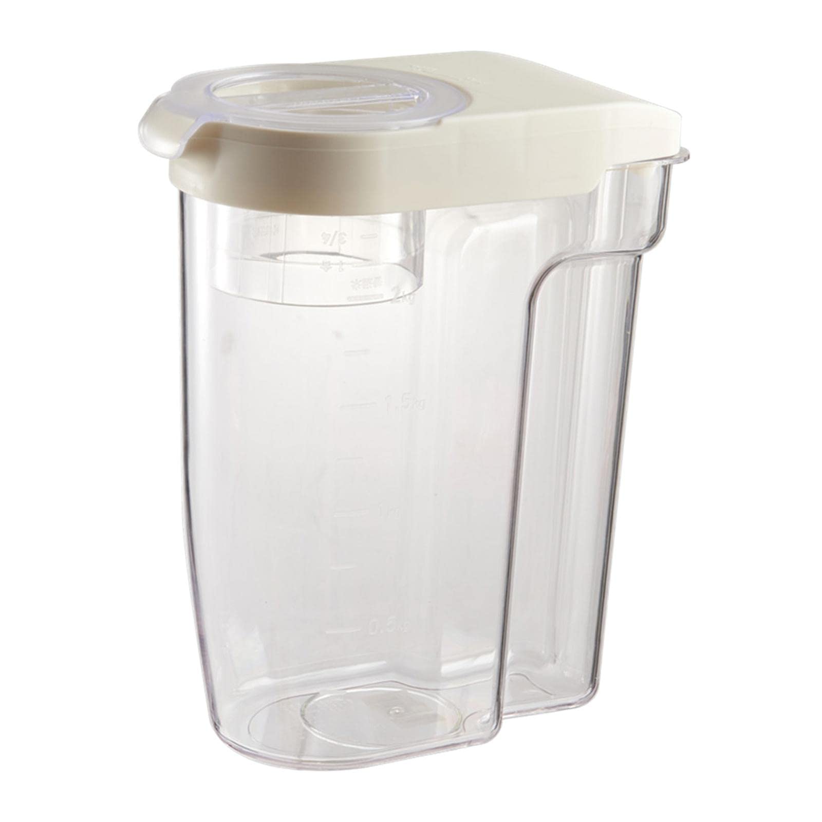Merishopp Rice Storage Dispenser Bucket with Built-in Measuring Cup Pour Spout White-image-37
