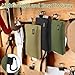 3 Pack Premium Tool Pouches Zipper Bag, 8 in Small Tools Bags with Carabiner, Heavy Duty Flat Bottom Utility Multipurpose Storage Organizer Bag for Tool, Stationary, Pencil (Tan, Navy Green, Black)