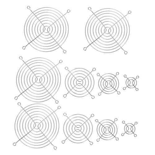 OSOLADY 10pcs Galvanized Iron PC Fan Grills with Screws Mesh Covers for Cooling Fans for Gaming Overclocking PC Case