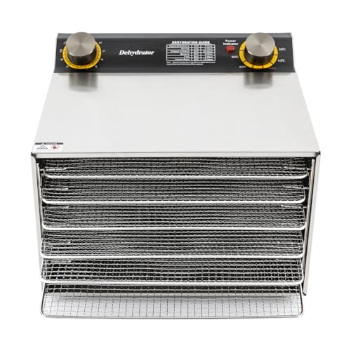 Dörrautomat mit 6 Edelstahl-Dörrgitter, 400W Lebensmittel-Trocknungsmaschine für den Hausgebrauch, Temperaturbereich 30-90℃/86-194℉ für Obst, Gemüse, Kräutern, Fleisch, Gewürzen – Bild 4