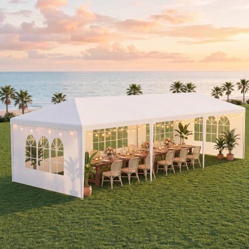Image of Outdoor Tent for Parties (5 Sidewalls-White 10x30)