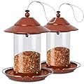 EnjoyCool Metal Bird Feeder for Outdoors – 2.4LB Hanging Bird Feeder with 360-degree, Weatherproof & Rust-Resistant, Easy to Fill & Clean for Wild Bird Feeders in Backyard & Garden(2pcs)