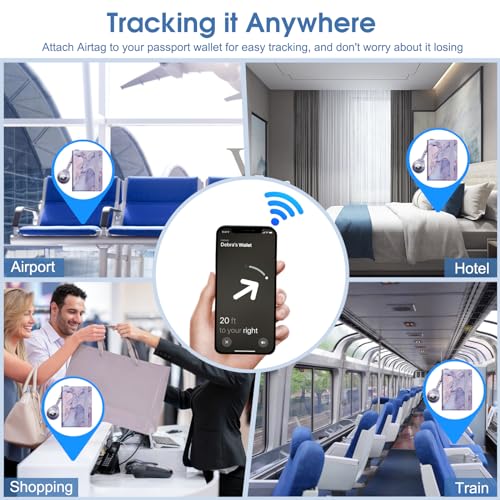 Fintie Passport Holder with Airtag Holder, Slim Travel Wallet RFID Blocking Passport Cover Protector Essentials with Credit Card Slots for Women/Men3