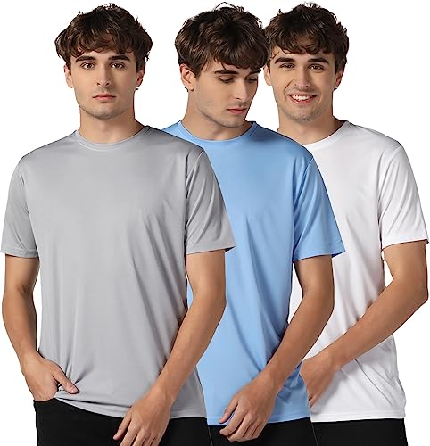 Image of INKKR Men's Short Sleeve Round Neck Dry Fit Multicolor T-Shirt Combo