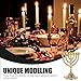 EXCEART Metal Candlestick Table Decoration 6.63 Inch Alloy Candle Holder Vintage Style Menorah Design for Hanukkah Table and Home D Cor