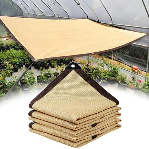 Tela de sombra beige texturizada de alta densidad para jardín 2