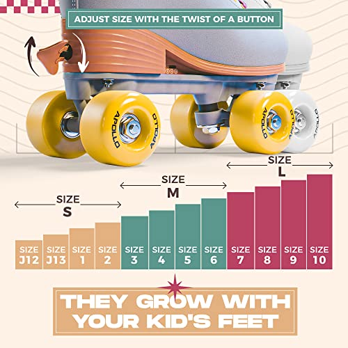 Apollo Roller Skates Women - Retro Skates For Women And Girls - Size Adjustable Womens Quad Skates With High Heel - Rollerskates Adult Women - Disco Quads - Nightfever #TOP4