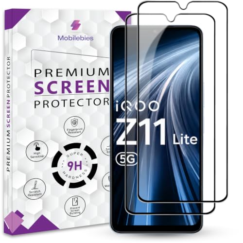 Image of Premium Tempered Glass Screen Protector Guard For iQOO Z11 Lite 5G (6.74 Inch, Pack of 2) | Edge to Edge Coverage With Easy to installation kit
