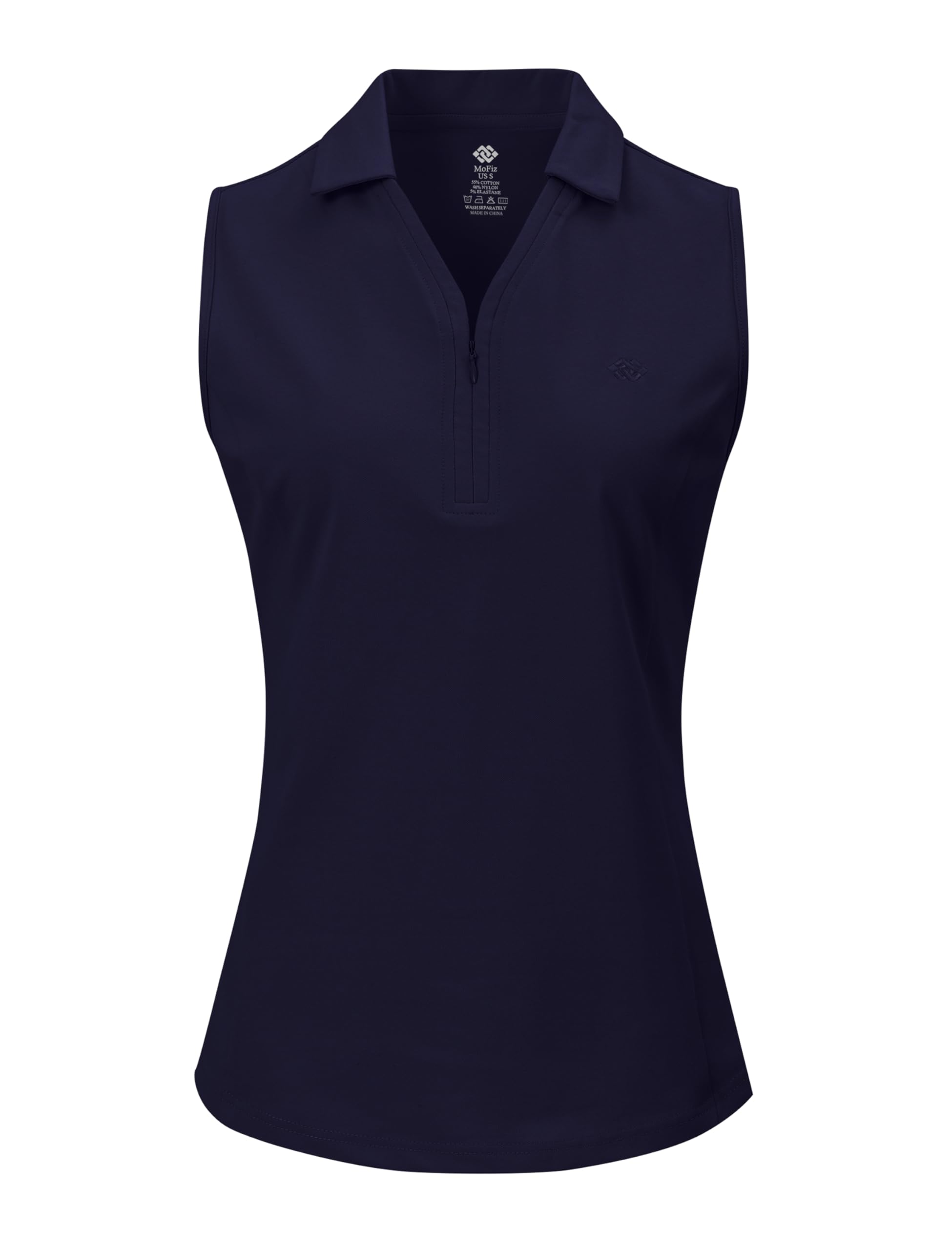 Polo de Golf pour Femme sans Manches Tennis Sport T-Shirt avec Bouton