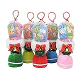 クリスマスブーツ　カラフルミニブーツ　5色1セット(赤、青、黄、緑、桃)　お菓子入り　ジェリック付き　|　クリスマス　パーティ　ギフト　プレゼント