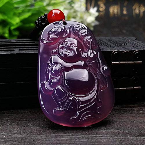 EASTCODE Boutique Natural New Emperor Purple Jade Myelin Laugh Buddha Pendant Anau Miller Buddha Brand Women's Pendant Noble Gift
