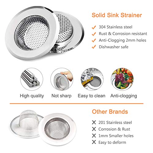 Drain Hair Catcher, 4 Pack, Shower Drain Cover For Bathtub, Kitchen Sink Strainer, Stainless Steel Bathroom Sink, Different Sizes From 2.1" To 4.5" #TOP5